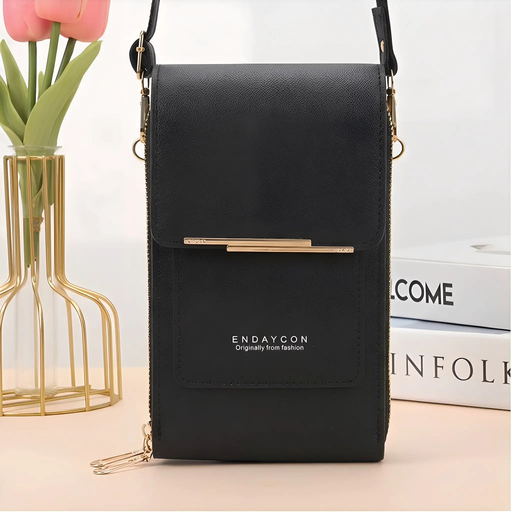 Touchscreen Sensitive Phone Bag with Multiple Colors, Use Phone without Taking It Out, Clear Window Crossbody Purse with 3 Card Slots & Secure Dual Zipper Wallet