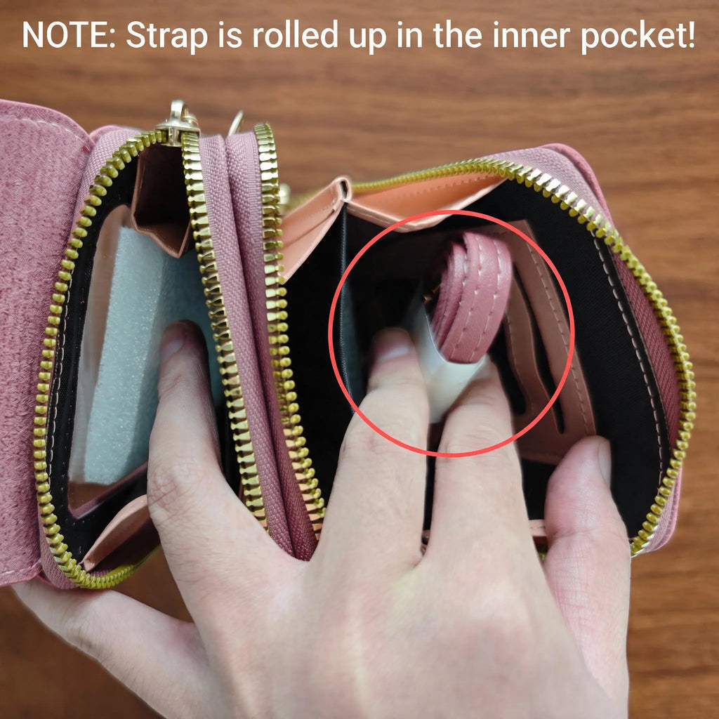 Touchscreen Sensitive Phone Bag with Multiple Colors, Use Phone without Taking It Out, Clear Window Crossbody Purse with 3 Card Slots & Secure Dual Zipper Wallet
