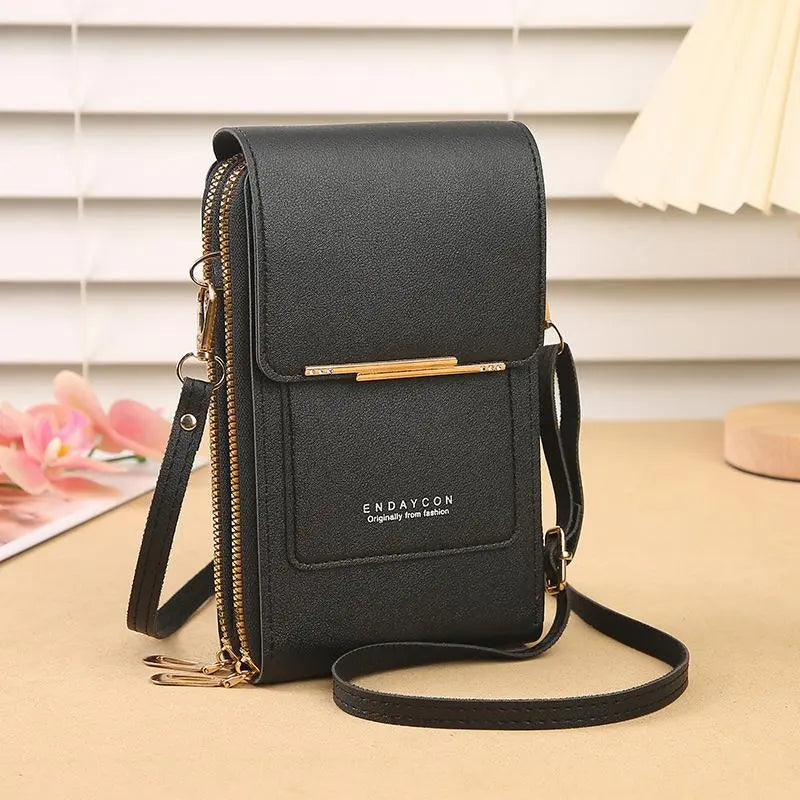 Touchscreen Sensitive Phone Bag with Multiple Colors, Use Phone without Taking It Out, Clear Window Crossbody Purse with 3 Card Slots & Secure Dual Zipper Wallet